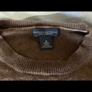 Banana Republic M Brown Silk Cashmere Crew Sweater